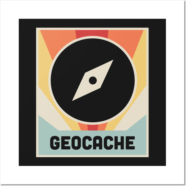 GEOCACHE | Vintage Style Poster Wall Art by MeatMan